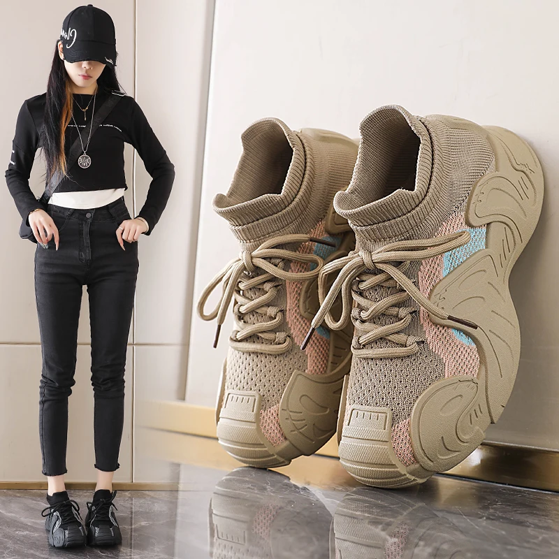 Женские модные повседневные кроссовки с нескользящей износостойкой подошвой, универсальные, на толстой подошве, дышащие, сетчатые, в стиле «папины кроссовки», кроссовки-носки
Женские модные повседневные кроссовки с нескользящей износостойкой подошвой, универсальные, на толстой подошве, дышащие, сетчатые, в стиле «папины кроссовки», кроссовки-носки