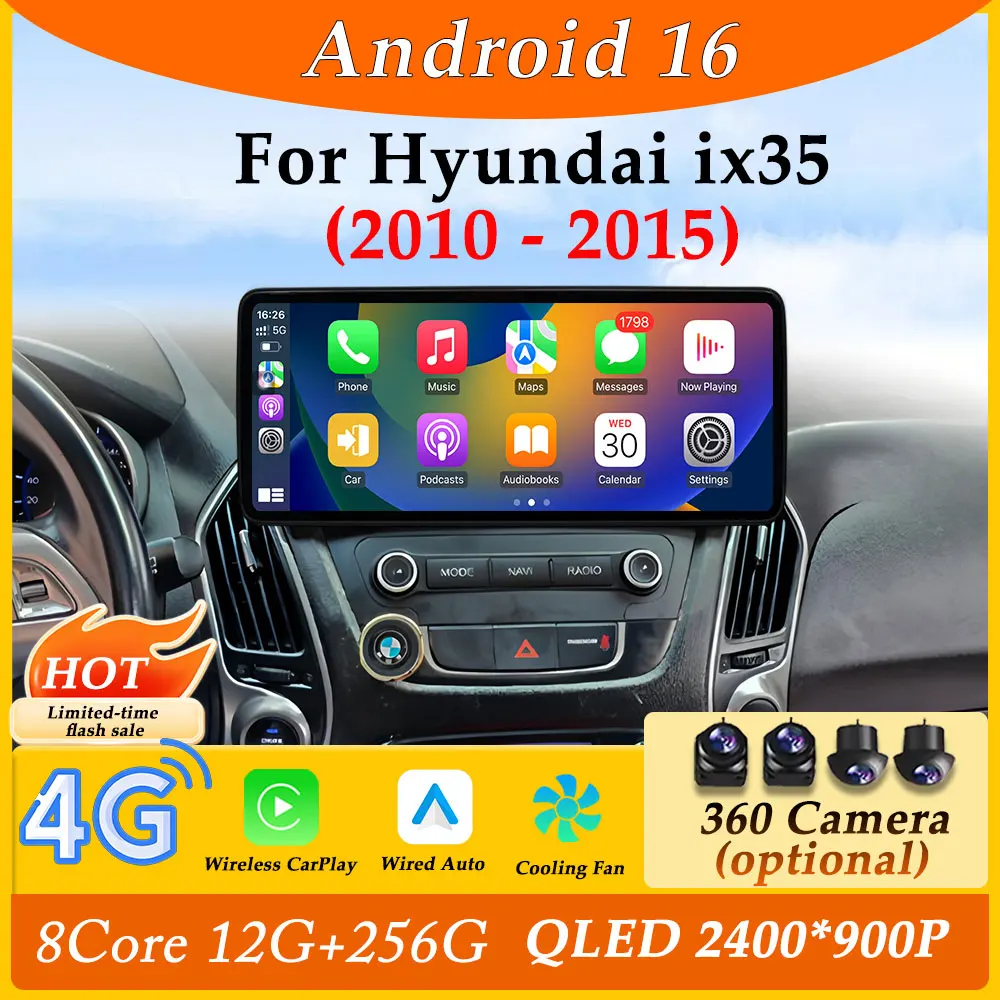 DSP Stereo 12.3 '' Ultra-thin Screen CarPlay Android 16 for Hyundai ix35 2010 - 2015 Split Screen Car Radio Multimedia Player BT
DSP Stereo 12.3 '' Ultra-thin Screen CarPlay Android 16 for Hyundai ix35 2010 - 2015 Split Screen Car Radio Multimedia Player BT