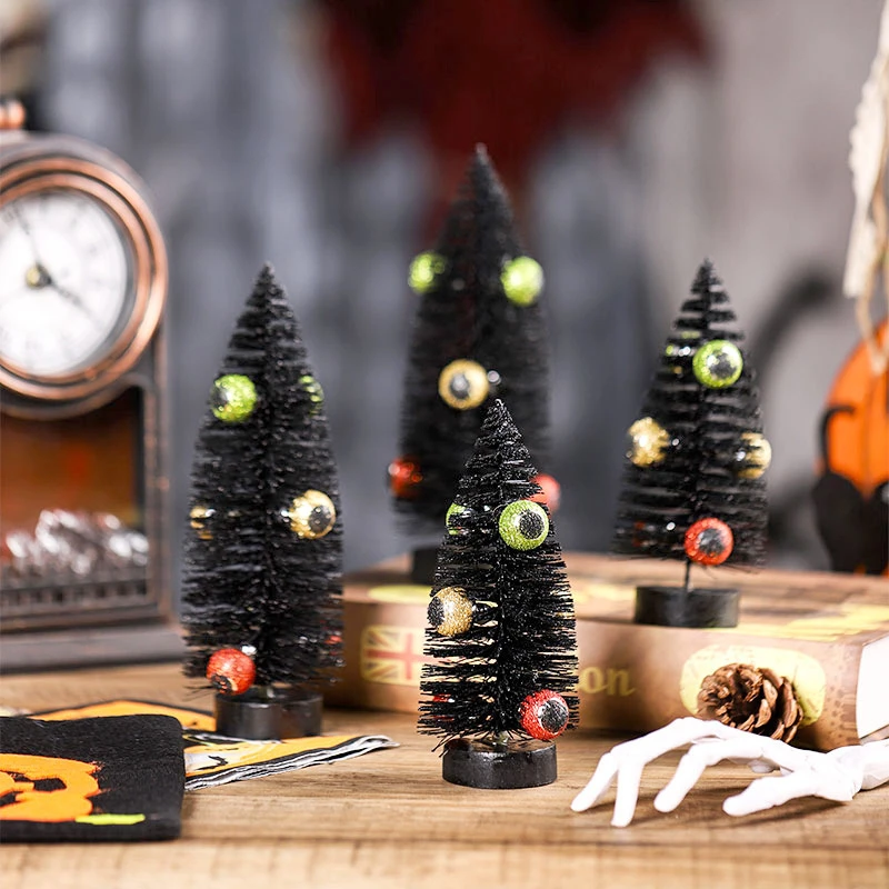 Halloween Black Christmas Tree Ornament: Eyeball Decoration—Creative Mini Tabletop Tree for a Dark-Themed Party
Halloween Black Christmas Tree Ornament: Eyeball Decoration—Creative Mini Tabletop Tree for a Dark-Themed Party