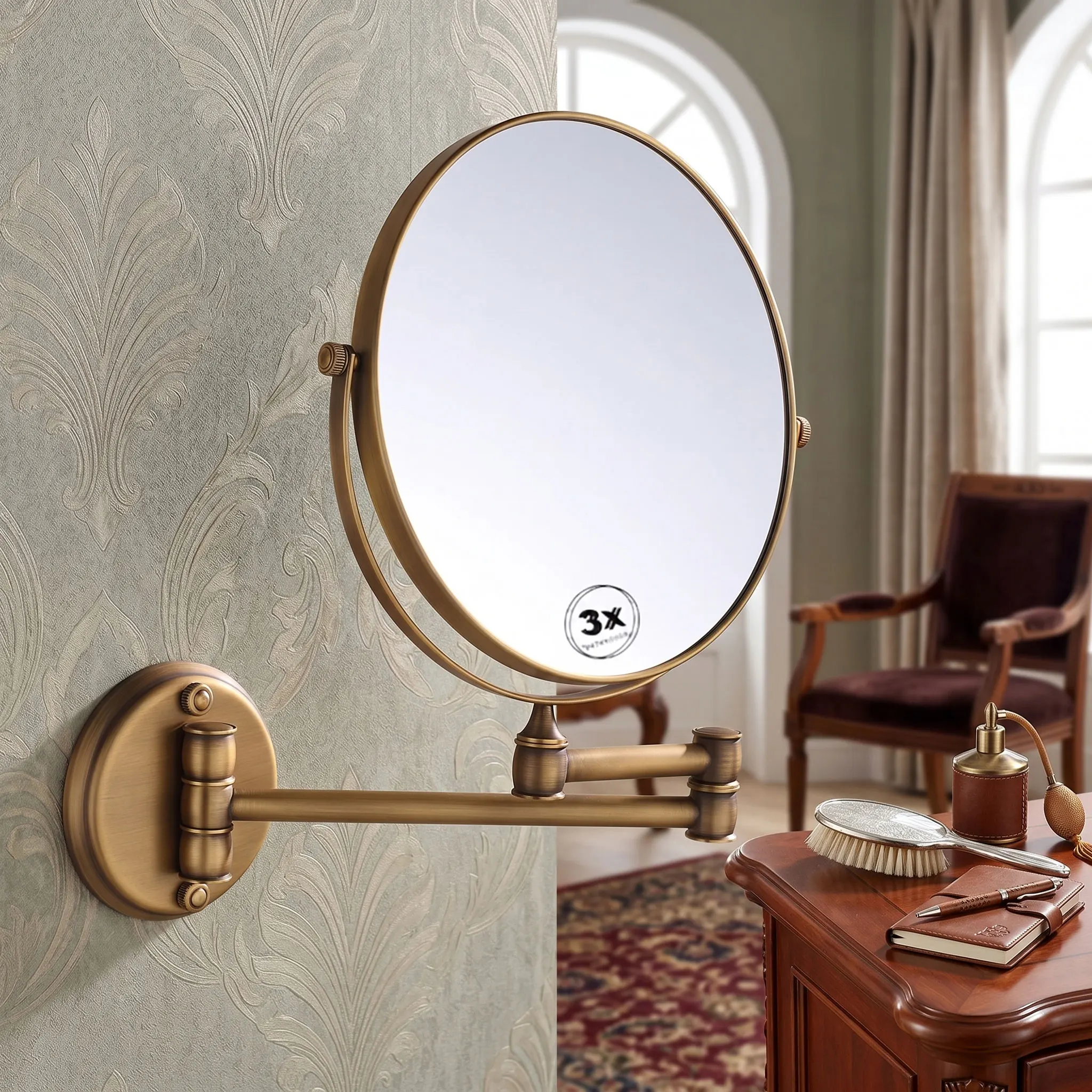 Espejo de Baño con Luz LED de Doble Cara de Latón Negro con Lámpara de Pared Extensible y Plegable, Espejo de Maquillaje Cosméti
Espejo de Baño con Luz LED de Doble Cara de Latón Negro con Lámpara de Pared Extensible y Plegable, Espejo de Maquillaje Cosméti