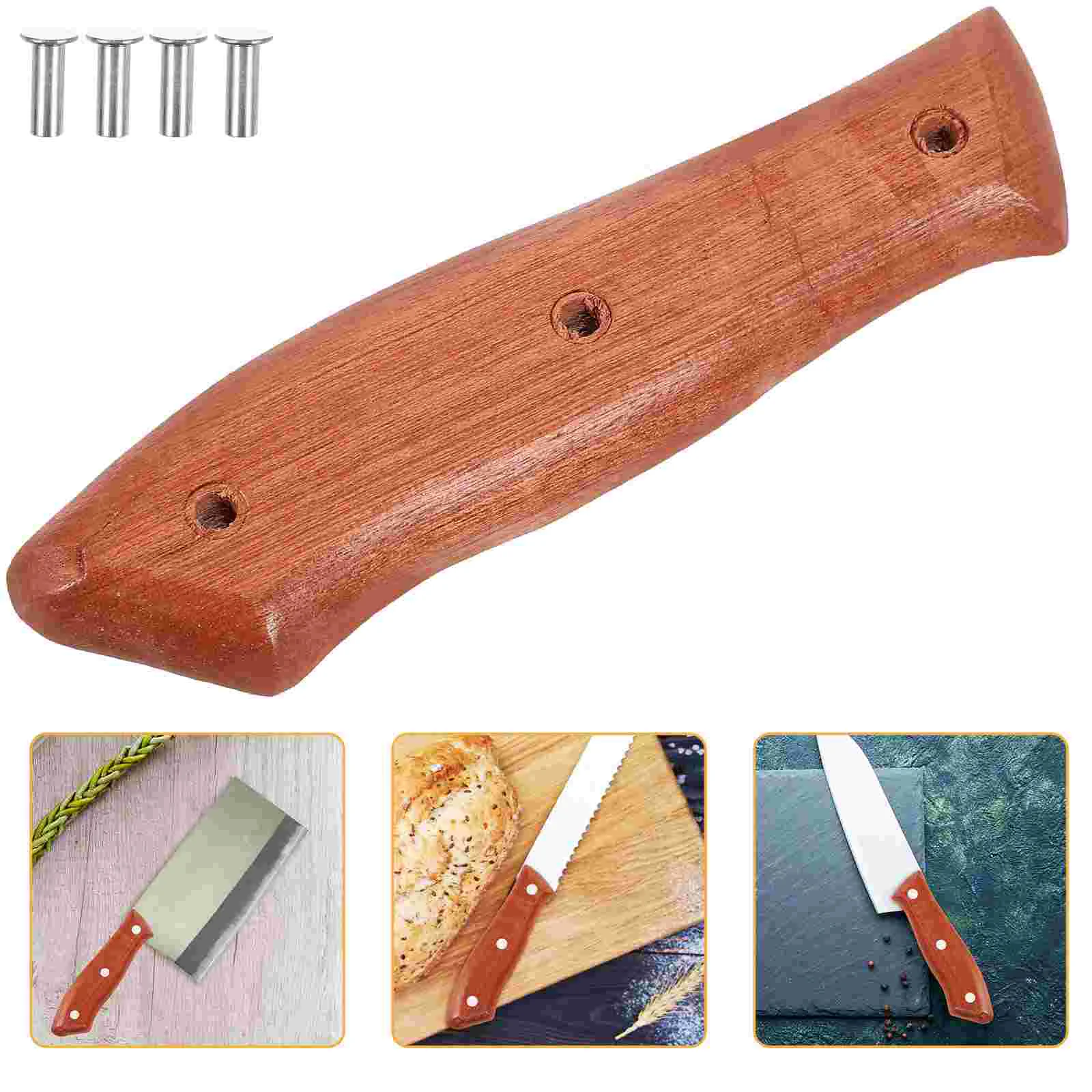 2 Pcs Wooden Knife Handles Replacement Solid Wood Kitchen Handle for Repair Making Supplies Lasting for Home
2 Pcs Wooden Knife Handles Replacement Solid Wood Kitchen Handle for Repair Making Supplies Lasting for Home