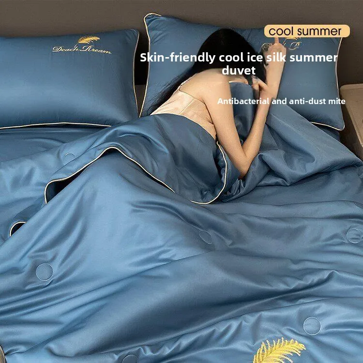 Ice Silk Air Conditioned Summer Quilt Thin Washable Four-Piece Set Full Set Lightweight Summer Covers Breathable Polyester Fiber
Ice Silk Air Conditioned Summer Quilt Thin Washable Four-Piece Set Full Set Lightweight Summer Covers Breathable Polyester Fiber