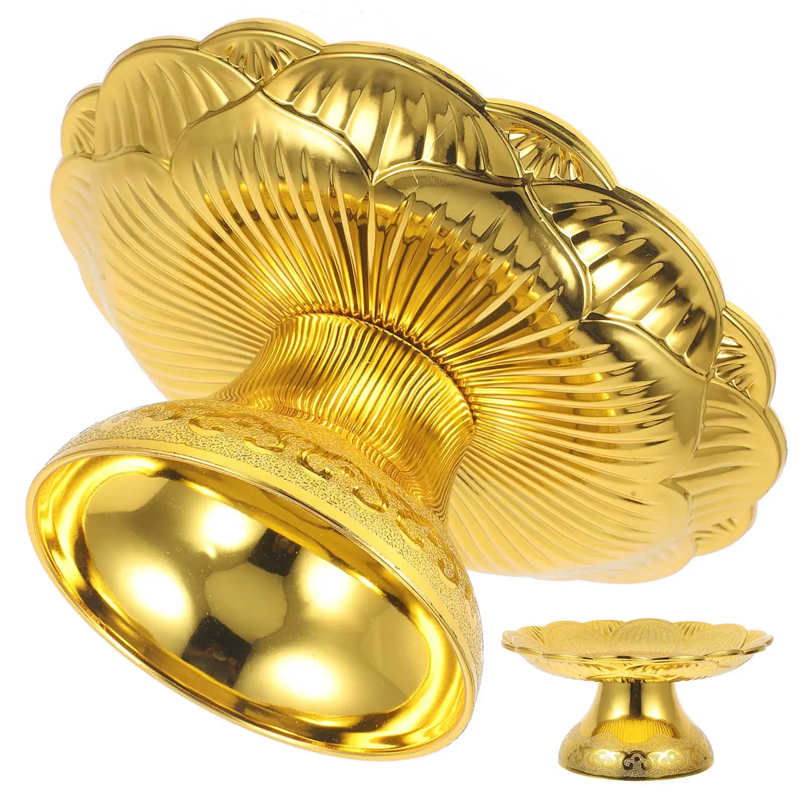 Fruit Platter High Tray Bowl Decor Golden Decorative Plate for Temples Sacrifices Mother
Fruit Platter High Tray Bowl Decor Golden Decorative Plate for Temples Sacrifices Mother