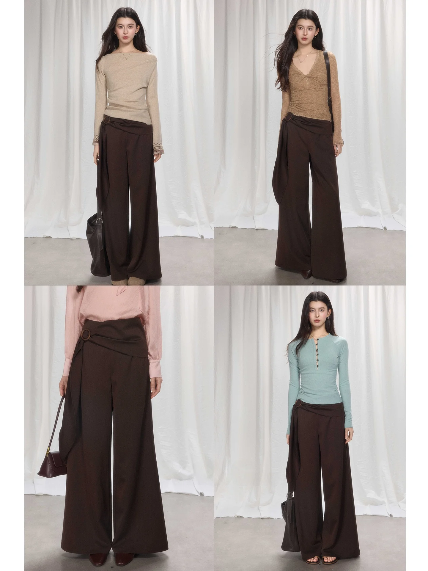 Retro Commuter Loose Women's Casual Pants Belted Wide Leg Long Trousers Comfortable Breathable High Waist Zipper Straight Tube
Retro Commuter Loose Women's Casual Pants Belted Wide Leg Long Trousers Comfortable Breathable High Waist Zipper Straight Tube
