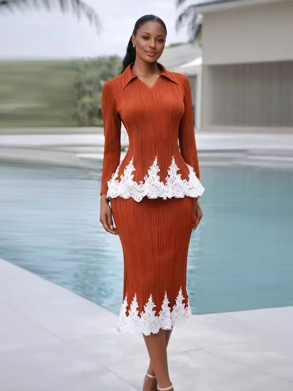 2026 Gentle Wind Fashion Miyake Folds New Temperament Loose Suit Lace Splicing Slim Skinny Fishtail Skirt
2026 Gentle Wind Fashion Miyake Folds New Temperament Loose Suit Lace Splicing Slim Skinny Fishtail Skirt