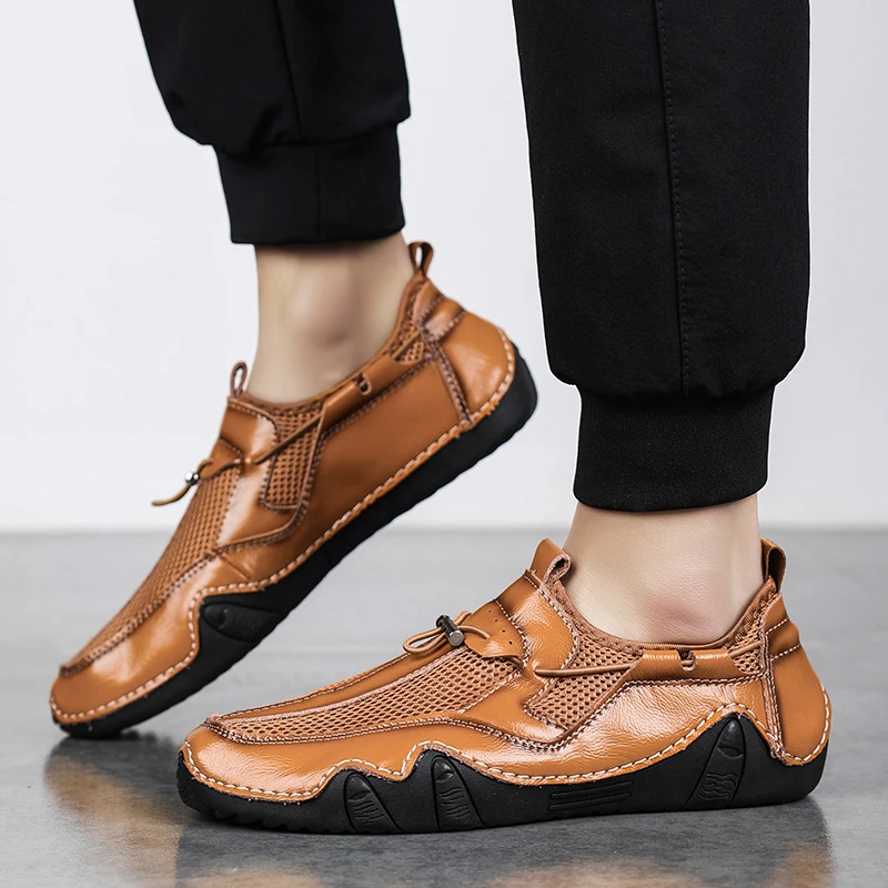 Plus Size 38-46 Handmade Leather Shoes Men Handmade Shoe Casual Loafers Soft Breathable Flats Shoes Men's Moccasins for Driving
Plus Size 38-46 Handmade Leather Shoes Men Handmade Shoe Casual Loafers Soft Breathable Flats Shoes Men's Moccasins for Driving