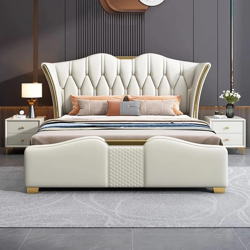 White Luxury Soft Double Bed Italian Storage Leather Nightstand Human Double Bed Modern Small Meubles De Chambre Furniture
White Luxury Soft Double Bed Italian Storage Leather Nightstand Human Double Bed Modern Small Meubles De Chambre Furniture
