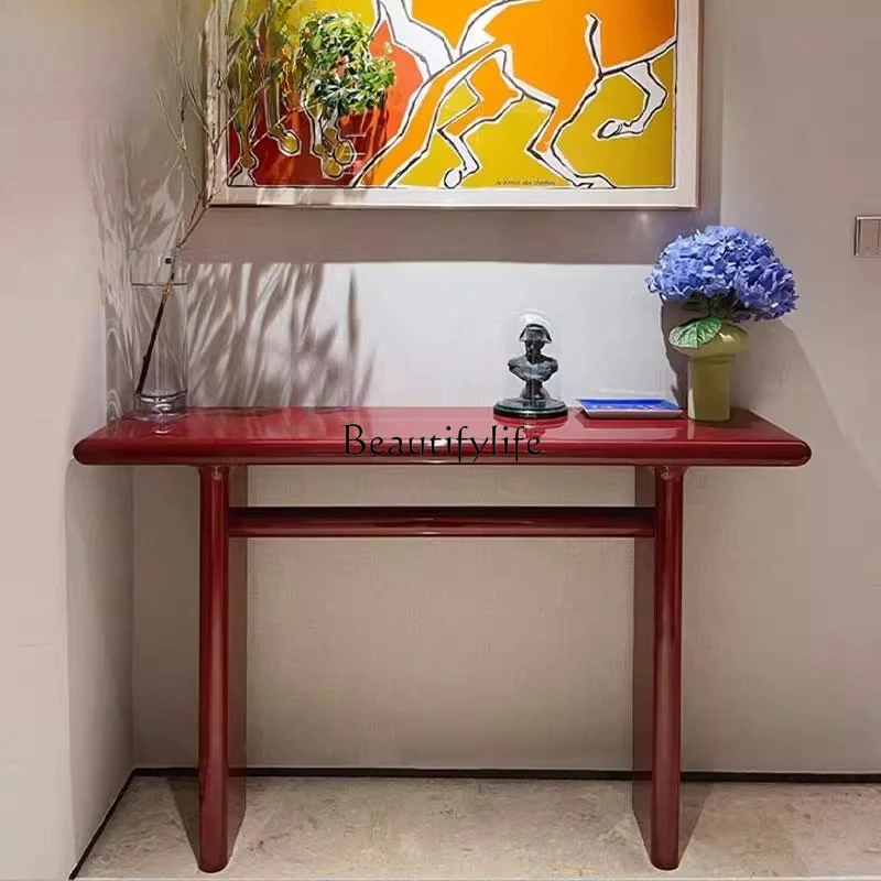 Simple retro red entrance table Entry entrance platform aisle case living room
Simple retro red entrance table Entry entrance platform aisle case living room