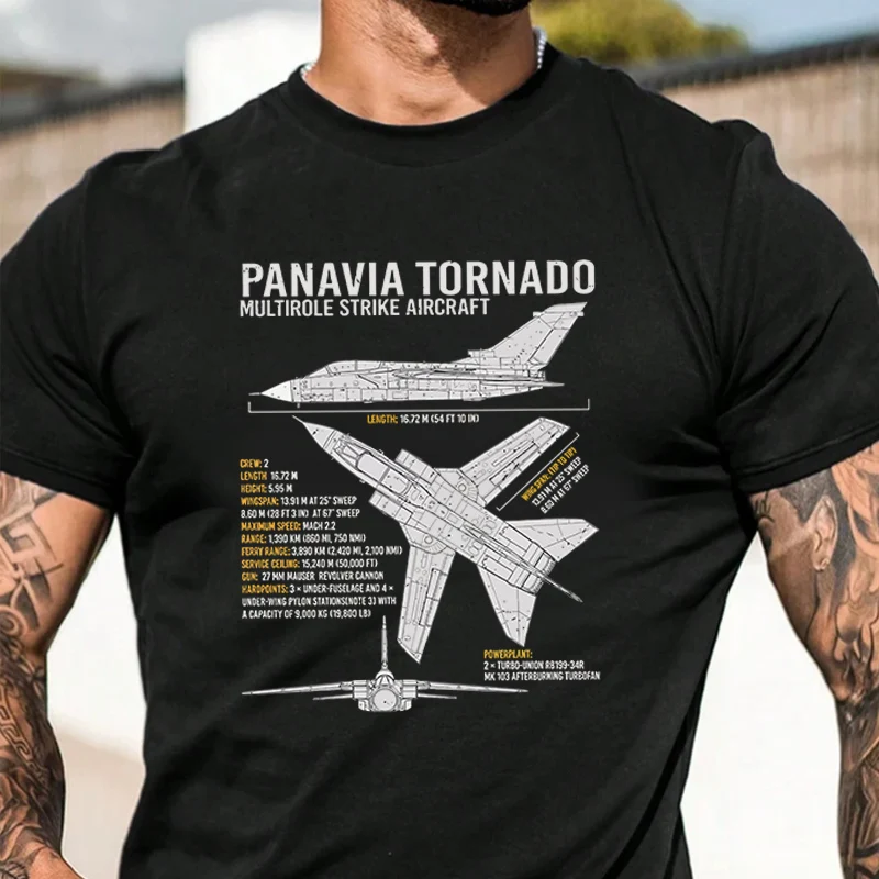Tornado Aircraft RAF Jet Fighter Airplane Blueprint T-Shirt Men Hip Hop Streetwear Unisex Casual Fashionable Short Sleeve Tops
Tornado Aircraft RAF Jet Fighter Airplane Blueprint T-Shirt Men Hip Hop Streetwear Unisex Casual Fashionable Short Sleeve Tops