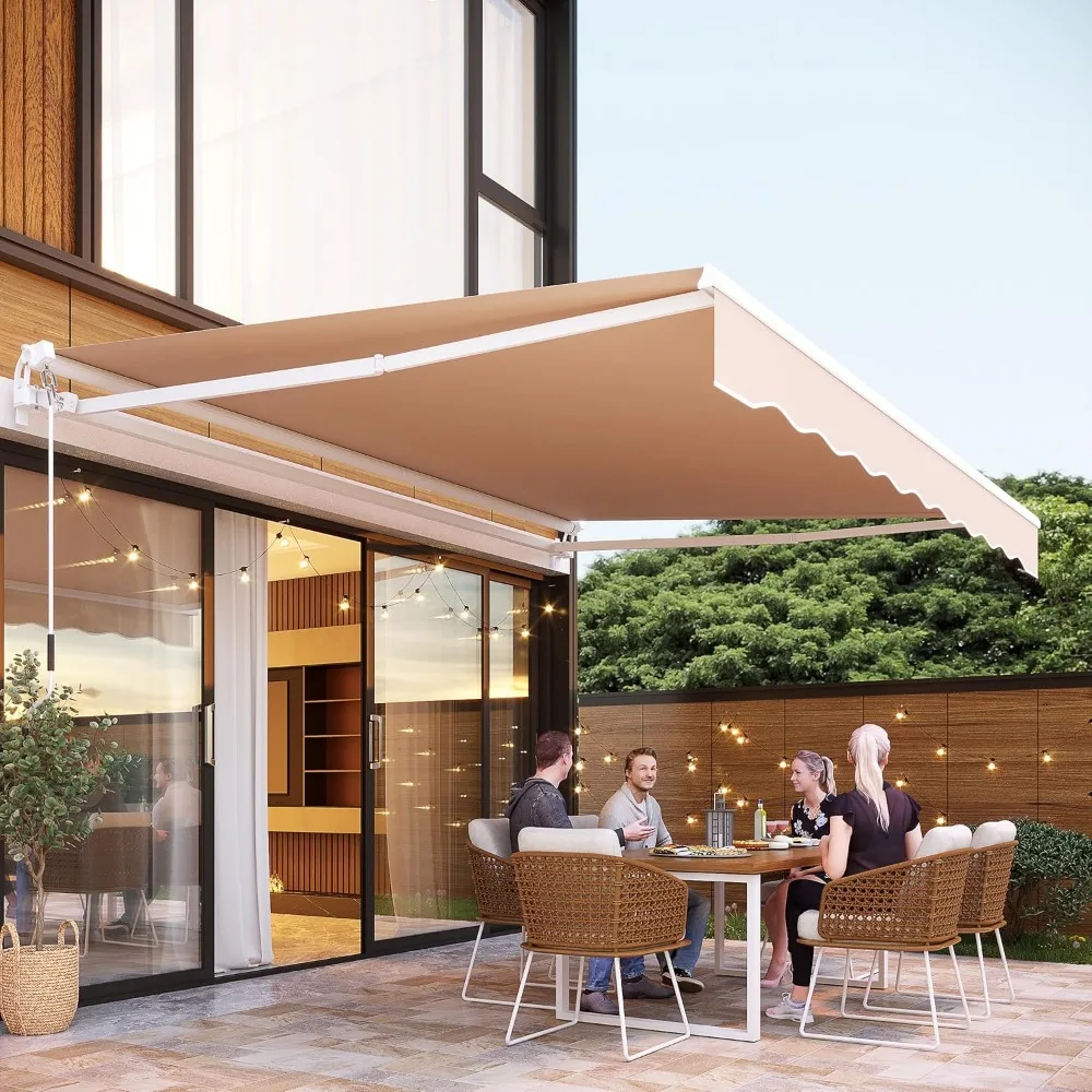 Manual Awnings for Patio Sun Shade Shelter, Water-Resistant Polyester Cover with Crank Handle for Deck, Home, Backyard, Balcony
Manual Awnings for Patio Sun Shade Shelter, Water-Resistant Polyester Cover with Crank Handle for Deck, Home, Backyard, Balcony