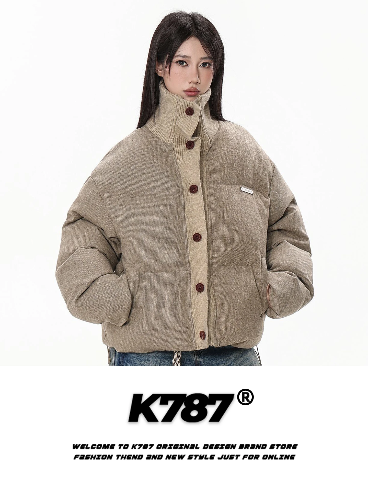 K787 American Retro Thiened Cotton Jaet Stand Collar ex Winter Warm Coffee Color Couple's Cotton Coat Youth ular
K787 American Retro Thiened Cotton Jaet Stand Collar ex Winter Warm Coffee Color Couple's Cotton Coat Youth ular