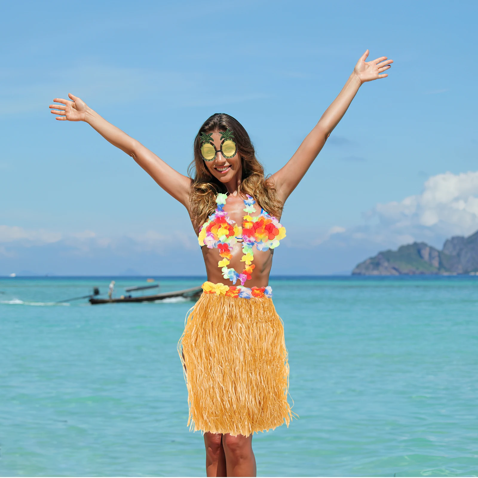 8 PCS Hawaii Grass Skirt Dance Costume Hawaiian Party Skirts Outfits for Girls
8 PCS Hawaii Grass Skirt Dance Costume Hawaiian Party Skirts Outfits for Girls