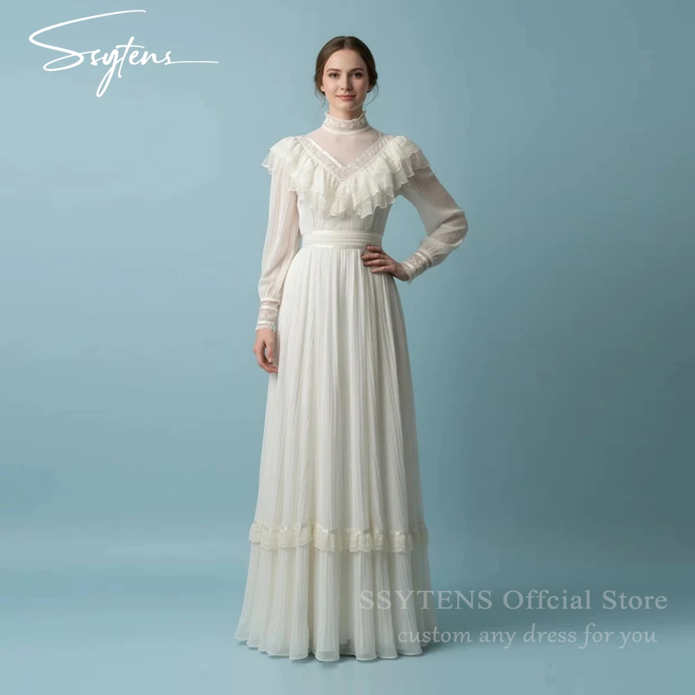 SSYTENS Customized Buttons Wedding Dresses Long Sleeves Fit Country Wedding Bride Gown Custom Made Vestido De Novia for Women
SSYTENS Customized Buttons Wedding Dresses Long Sleeves Fit Country Wedding Bride Gown Custom Made Vestido De Novia for Women
