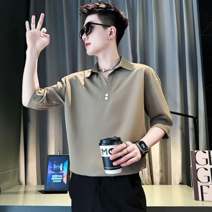 Half Sleeve Male Shirts Breathable Plain Ice Silk Men's Shirt Vintage High Quality Luxury Slim Fit Cheap Brand With Collar Tops
Half Sleeve Male Shirts Breathable Plain Ice Silk Men's Shirt Vintage High Quality Luxury Slim Fit Cheap Brand With Collar Tops