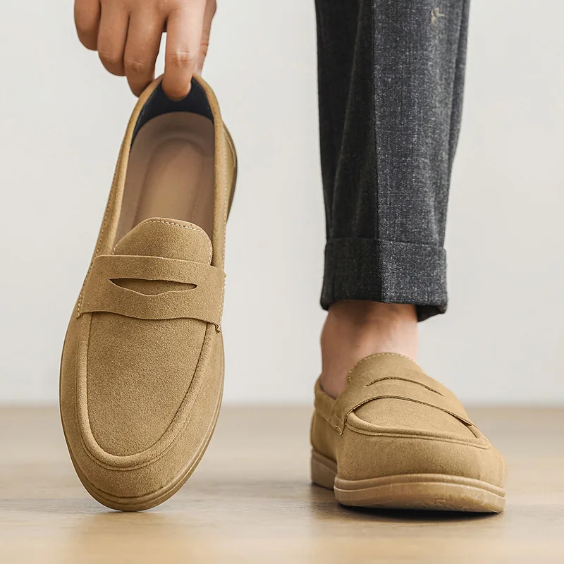Men Suede Penny Loafers Retro Slip on Dress Shoes Non Slip Soft Sole Comfortable Casual Walking Shoes for Daily Work Office Wear
Men Suede Penny Loafers Retro Slip on Dress Shoes Non Slip Soft Sole Comfortable Casual Walking Shoes for Daily Work Office Wear