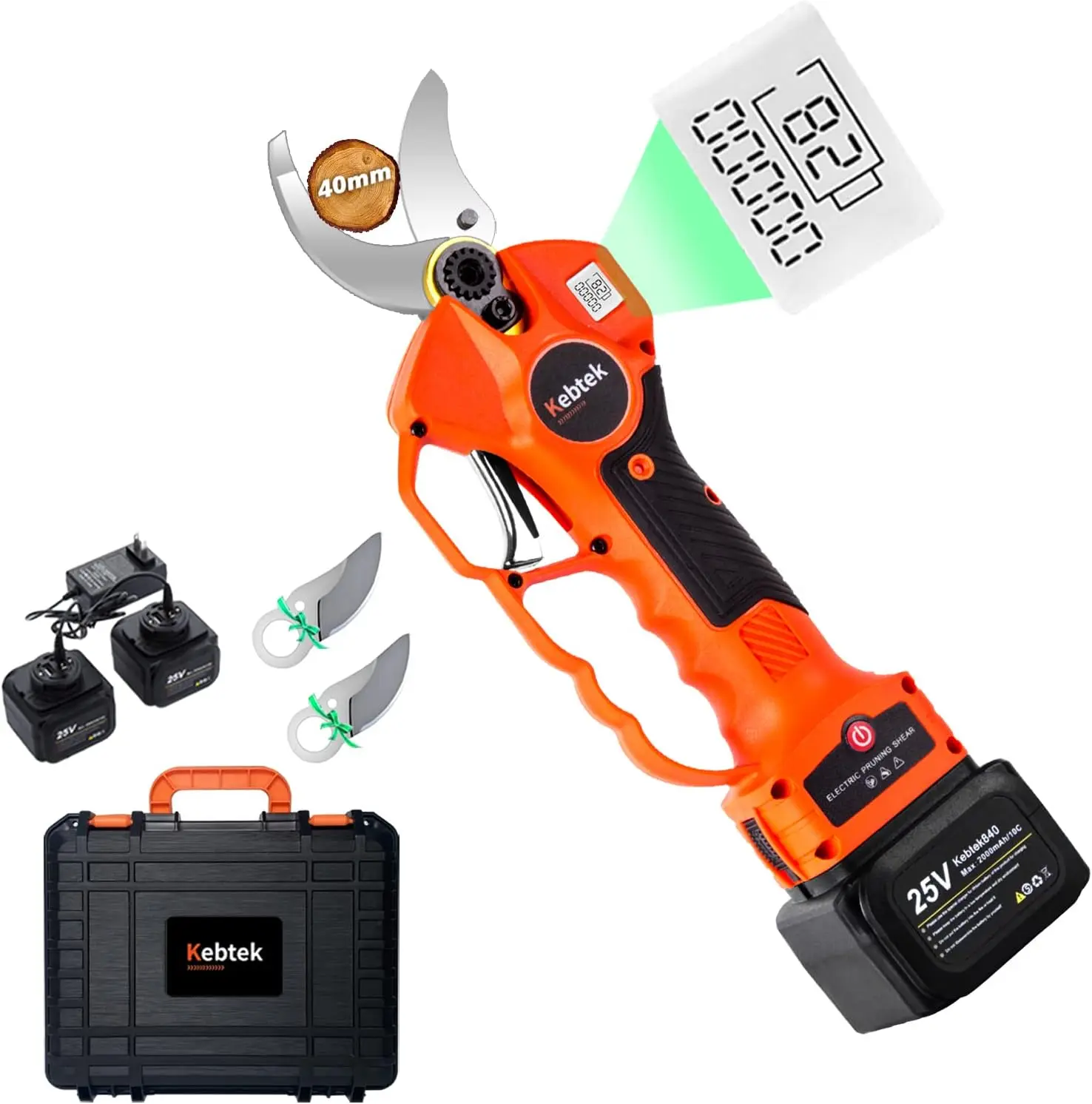 Professional Pruning Shears Electric Pruner Branch Cutter, 25V Cordless Pruning Shears Heavy Duty with 2 Pack Brushless M
Professional Pruning Shears Electric Pruner Branch Cutter, 25V Cordless Pruning Shears Heavy Duty with 2 Pack Brushless M