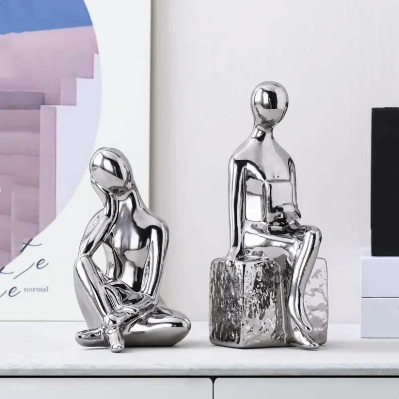 Ceramic Crafts Silver Figure Sculpture Reading Portraits Book Files Decorative Ornaments Figurines Home Decoration
Ceramic Crafts Silver Figure Sculpture Reading Portraits Book Files Decorative Ornaments Figurines Home Decoration