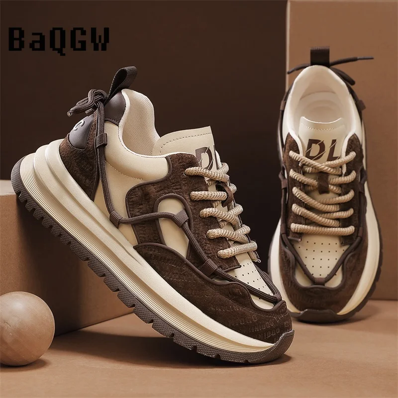 Autumn Chunky Sneakers Men's Thick Soled Tall Color Block Design Dad Shoes Versatile Leather Trendy Brand Casual Sports Shoes
Autumn Chunky Sneakers Men's Thick Soled Tall Color Block Design Dad Shoes Versatile Leather Trendy Brand Casual Sports Shoes