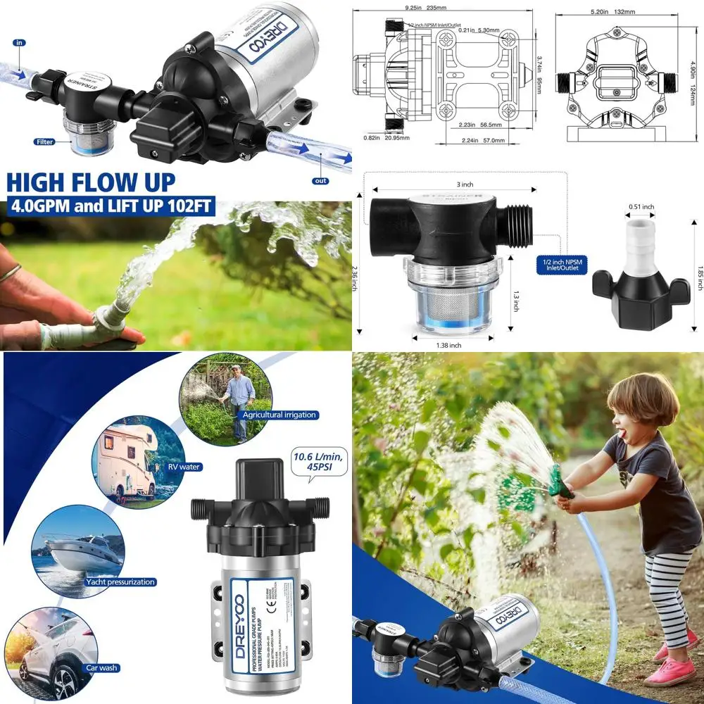 Промышленный диафрагменный насос 115 В, 4 галлона в минуту, 45 фунтов на кв. дюйм с сетевым шнуром, подходит для автодомов, морского транспорта, караванов и других применений
Промышленный диафрагменный насос 115 В, 4 галлона в минуту, 45 фунтов на кв. дюйм с сетевым шнуром, подходит для автодомов, морского транспорта, караванов и других применений