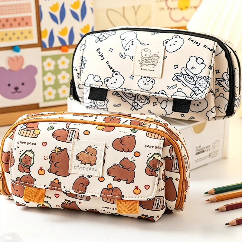 INS Cute Animal Capybara Four-layer Large Capacity Pen Bag Cartoon Pencil Case Stationery Organizer Storage Bag Students Gift
INS Cute Animal Capybara Four-layer Large Capacity Pen Bag Cartoon Pencil Case Stationery Organizer Storage Bag Students Gift