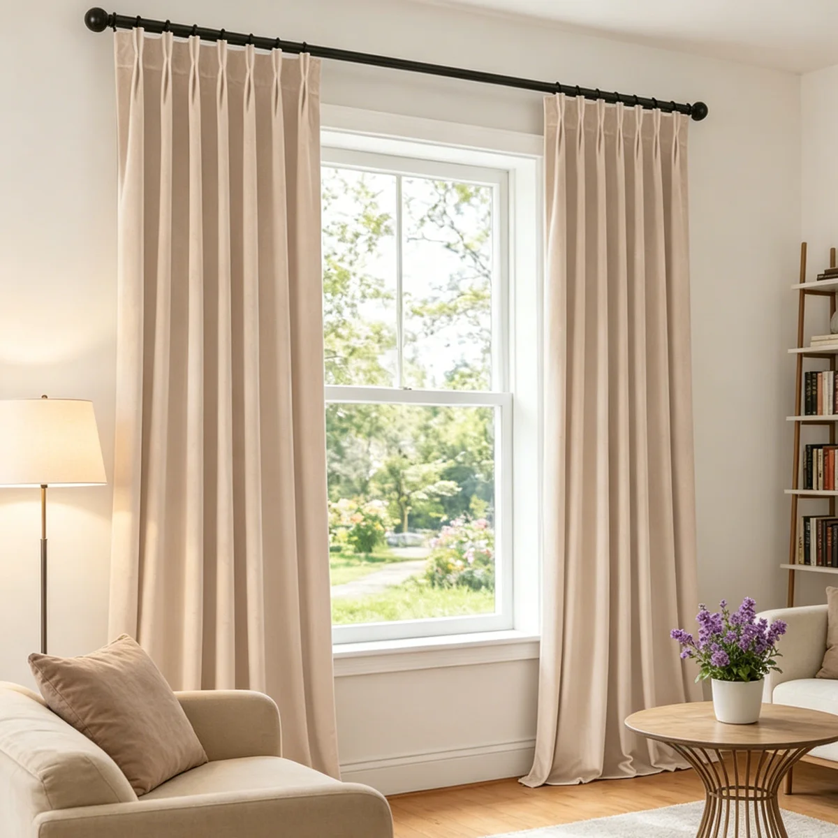 2 Panels Cream Beige Velvet Curtains, Thermal Pinch Pleat Drapes for Living Room & Bedroom
2 Panels Cream Beige Velvet Curtains, Thermal Pinch Pleat Drapes for Living Room & Bedroom