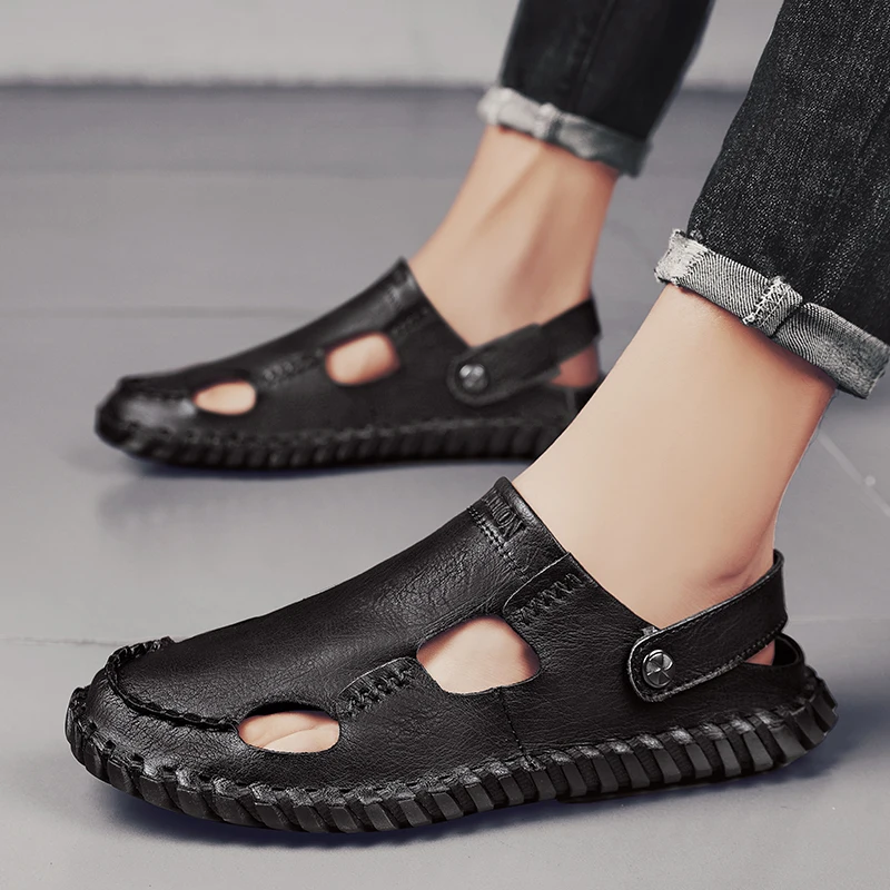 Men's Sandals 2022 Summer Male Beach Genuine Leather Shoes New Casual Flip Flops Slippers for Men Leisure Fashion Sandal Man
Men's Sandals 2022 Summer Male Beach Genuine Leather Shoes New Casual Flip Flops Slippers for Men Leisure Fashion Sandal Man