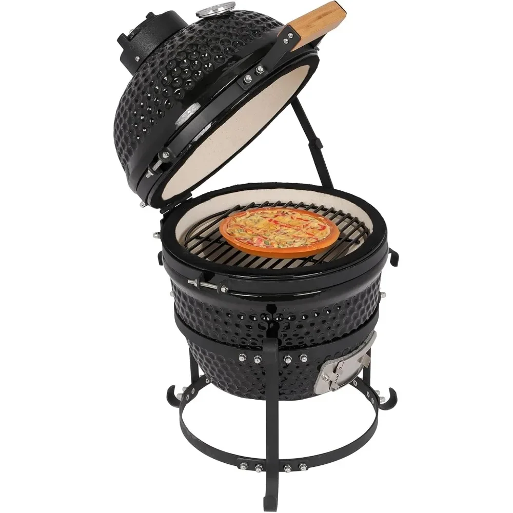 Ceramic Grill, 13" Round Charcoal Grill, Portable Barbecue Grill with Thermometer for Variations on Cooking Methods
Ceramic Grill, 13" Round Charcoal Grill, Portable Barbecue Grill with Thermometer for Variations on Cooking Methods