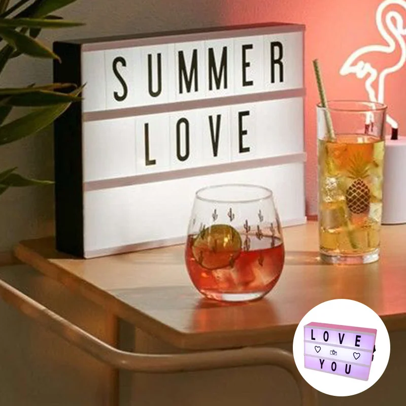 LED Combination Night Light Box Cinema Lightbox DIY Letters Cards Personalized Neon Message Board Home Decor Gift
LED Combination Night Light Box Cinema Lightbox DIY Letters Cards Personalized Neon Message Board Home Decor Gift