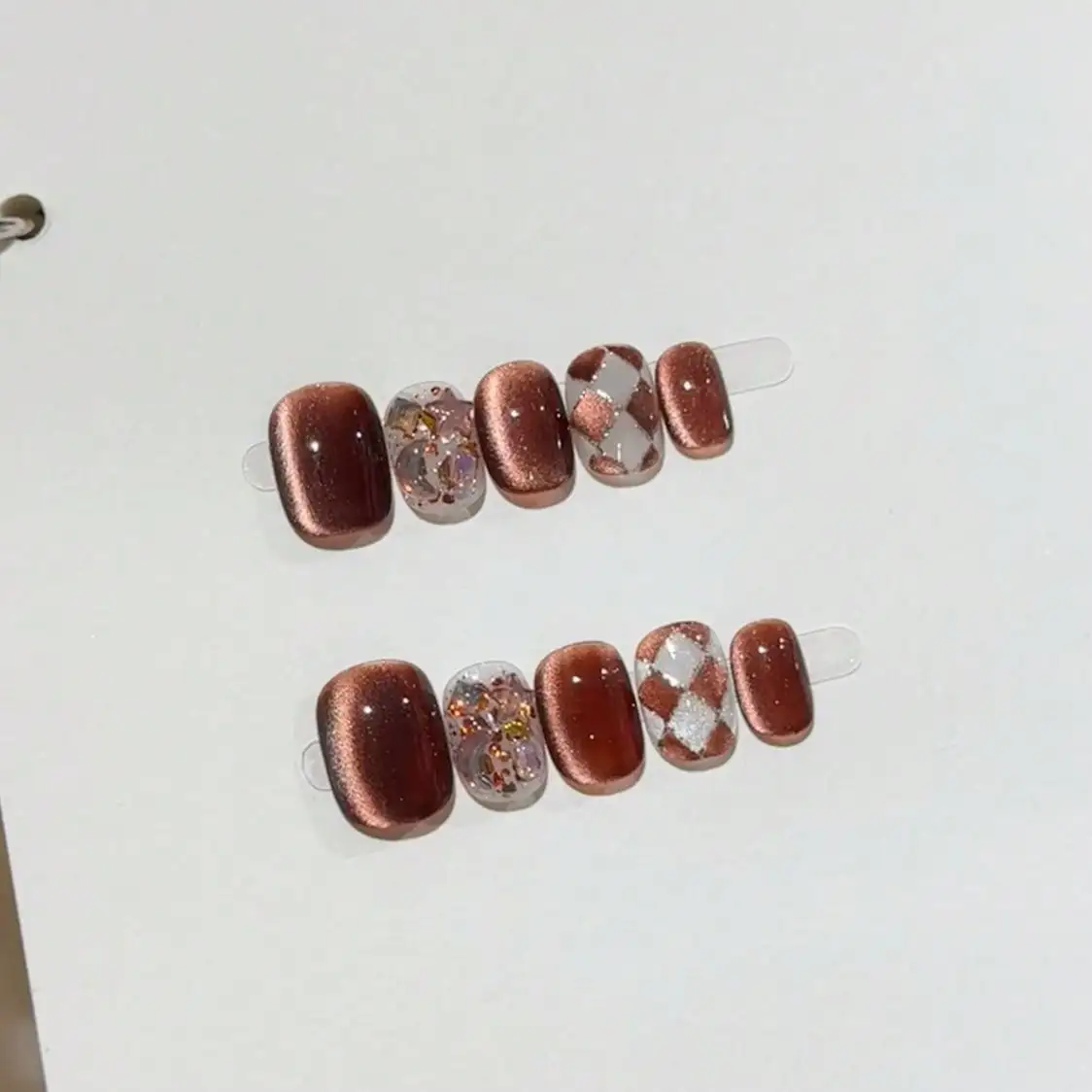 Handmade Amber Stream Cat Eye Press On Nails, Autumn Caramel Retro Style, Pure Aesthetic Removable Nail Tips
Handmade Amber Stream Cat Eye Press On Nails, Autumn Caramel Retro Style, Pure Aesthetic Removable Nail Tips