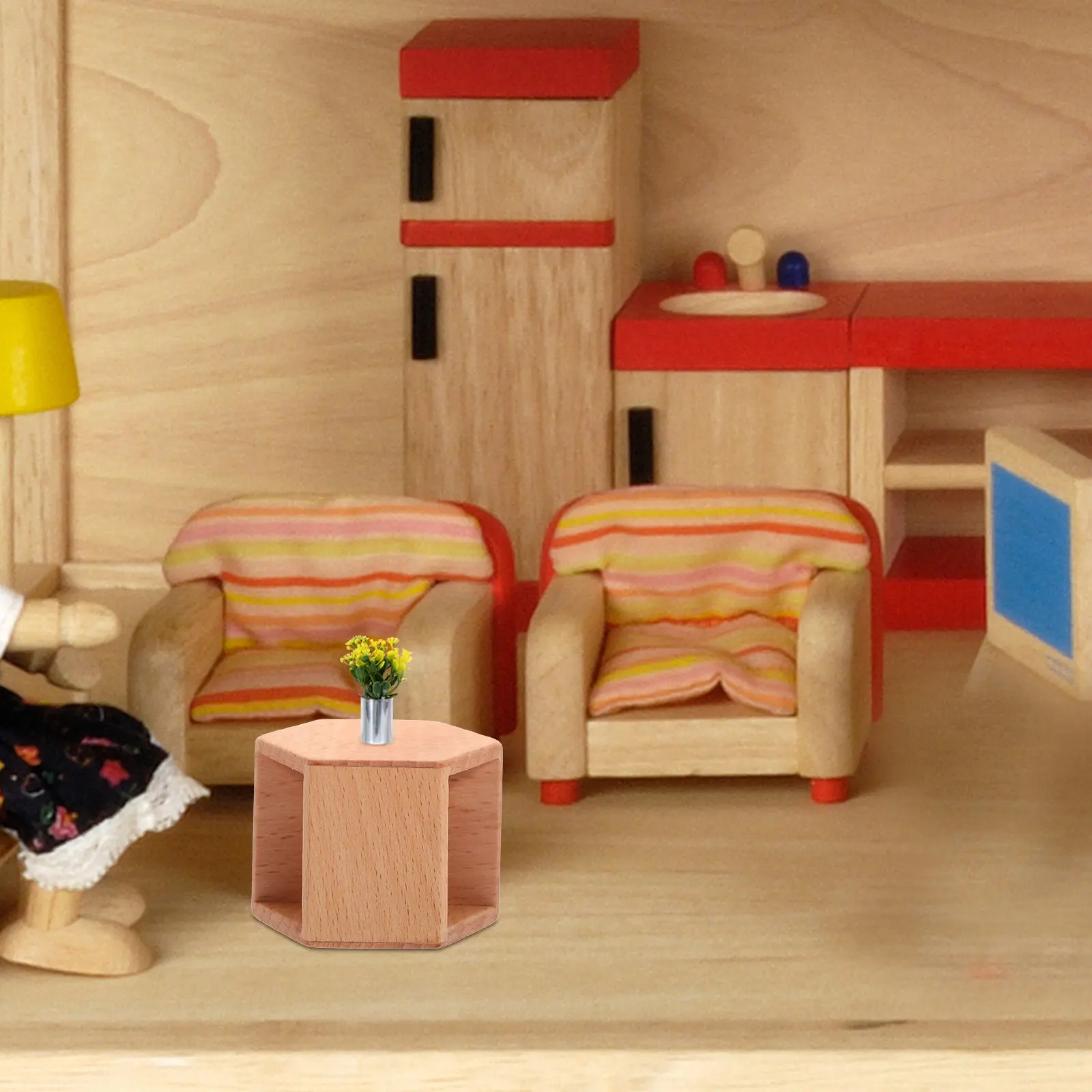 Miniature Wooden Tea Table for Dollhouse Decorative End Table Photo Prop Mini House Furniture Decor Accessories
Miniature Wooden Tea Table for Dollhouse Decorative End Table Photo Prop Mini House Furniture Decor Accessories