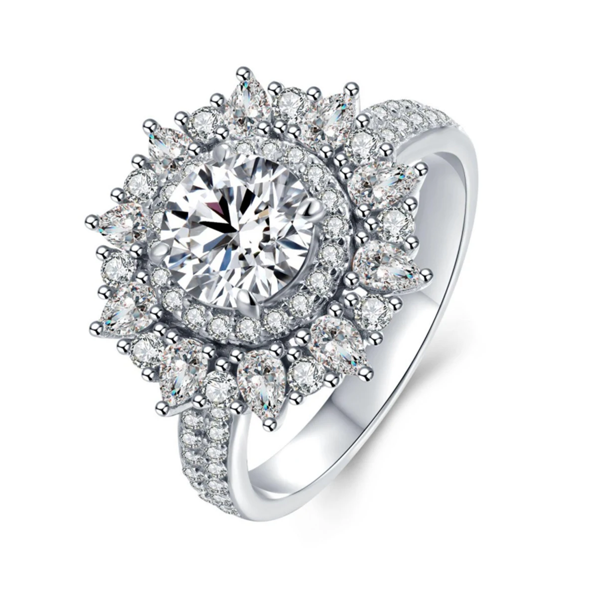 Luxurious Round 2CT Real Moissanite Diamonds Gems Ring 925 Sterling Silver Wedding Engagement Fine Jewelry
Luxurious Round 2CT Real Moissanite Diamonds Gems Ring 925 Sterling Silver Wedding Engagement Fine Jewelry