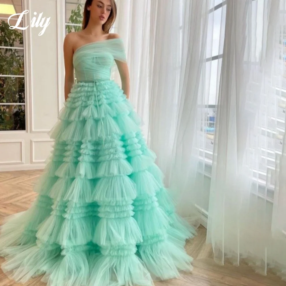 Lily Green Elegant Net Prom Dress Sweetheart One-Shoulder Sleeve Formal Gown Layered Pleating Evening Dresses 프롬 드레스 Customized
Lily Green Elegant Net Prom Dress Sweetheart One-Shoulder Sleeve Formal Gown Layered Pleating Evening Dresses 프롬 드레스 Customized