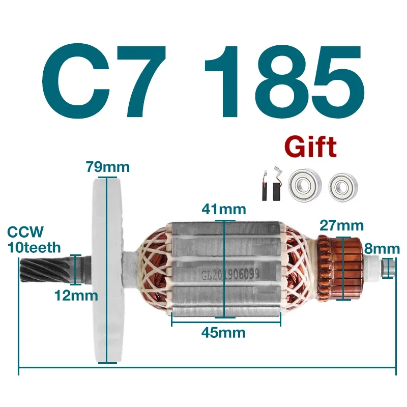 AC220-240V Rotor Armature for Hitachi C7 185 Circular Saw Armature Anchor Stator Coil Replacement Parts
AC220-240V Rotor Armature for Hitachi C7 185 Circular Saw Armature Anchor Stator Coil Replacement Parts