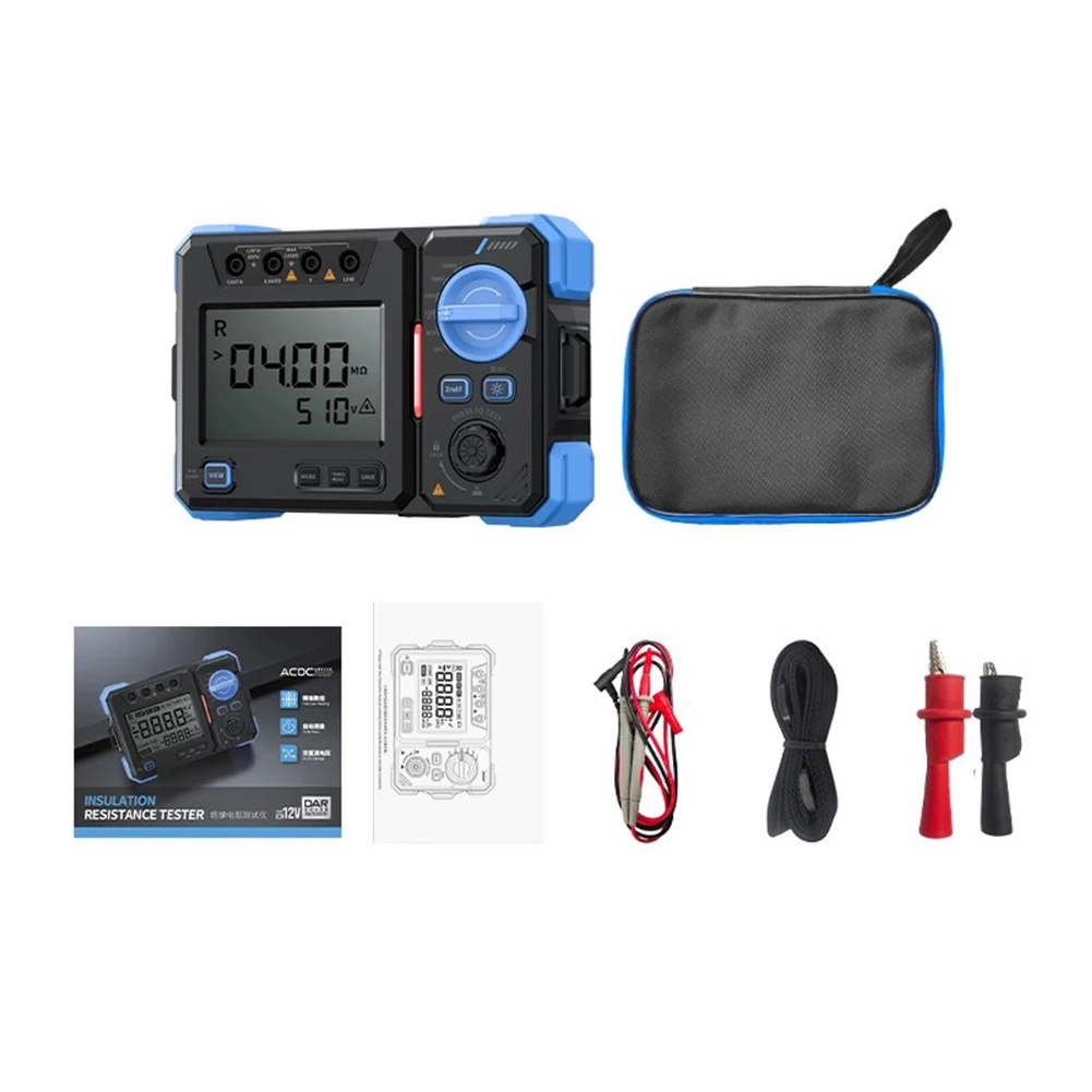 Electrical Insulation Resistance Tester MRT1050 Megohmmeter with Automatic Lock Feature and AC/DC Voltage Measurement Capability
Electrical Insulation Resistance Tester MRT1050 Megohmmeter with Automatic Lock Feature and AC/DC Voltage Measurement Capability