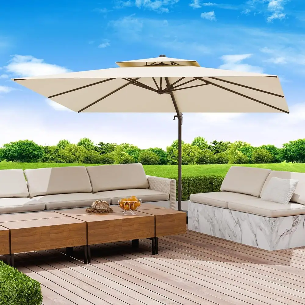 Зонт для патио 10x13 футов, большой консольный прямоугольный зонт с двойным верхом, сверхпрочный, с поворотом на 360° ° Вращающийся уличный зонт или садовый тент D
Зонт для патио 10x13 футов, большой консольный прямоугольный зонт с двойным верхом, сверхпрочный, с поворотом на 360° ° Вращающийся уличный зонт или садовый тент D