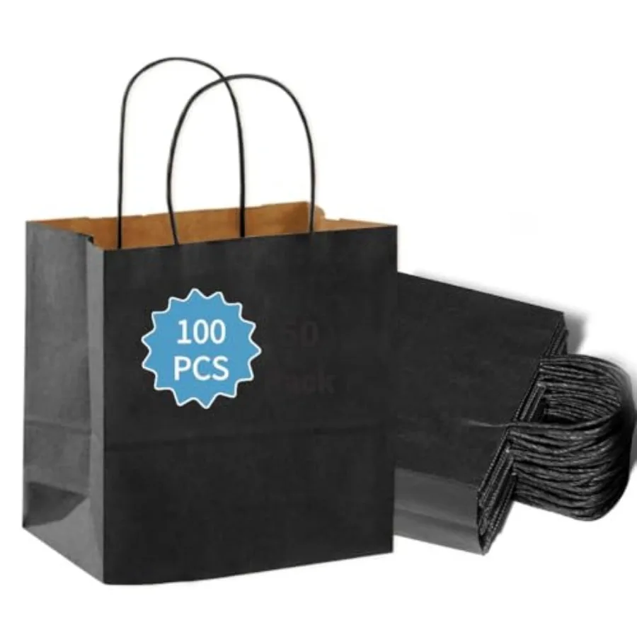 100Pcs Gift Bags with Handles - 11x5.9x11 Inch Kraft Paper Bags for Parties Shopping Grocery and Takeout - Bulk Paper Gift Bags
100Pcs Gift Bags with Handles - 11x5.9x11 Inch Kraft Paper Bags for Parties Shopping Grocery and Takeout - Bulk Paper Gift Bags