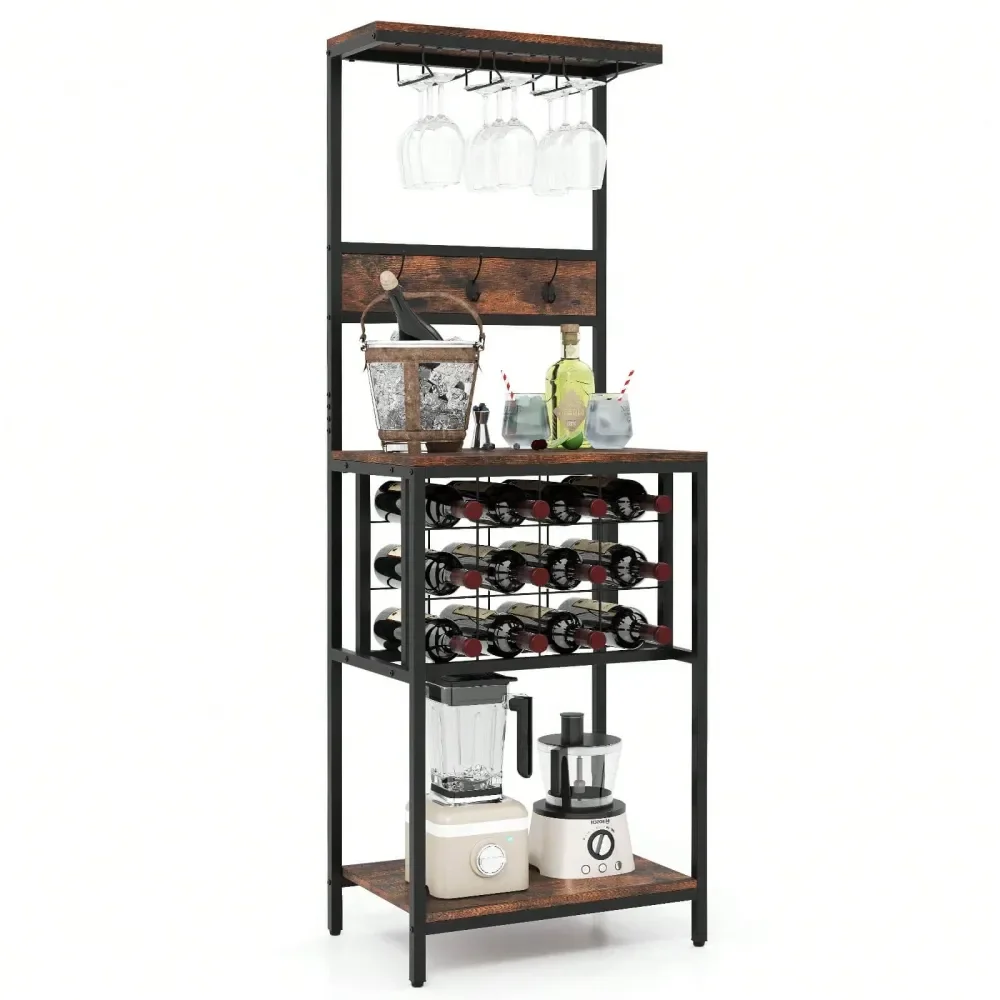 Wine Rack Freestanding Floor With Countertop Wine And Glass Holder Wine Shelf
Wine Rack Freestanding Floor With Countertop Wine And Glass Holder Wine Shelf