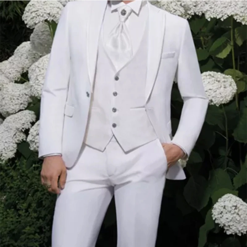 2022 New White Elegant Single Breasted Men Suits Peak Lapel Groom Tuxedos for Wedding Suits Three Pieces (Jacket Pants) Formal
2022 New White Elegant Single Breasted Men Suits Peak Lapel Groom Tuxedos for Wedding Suits Three Pieces (Jacket Pants) Formal