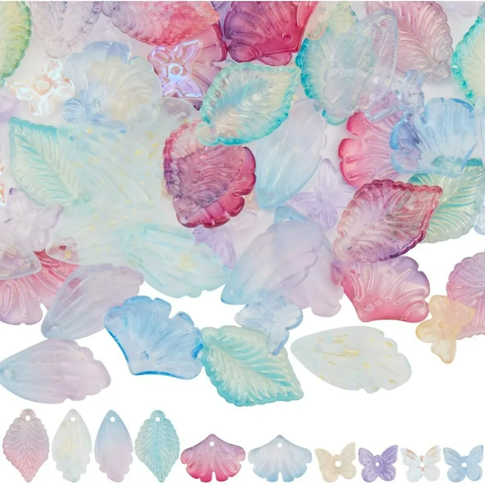 1 Box 100Pcs 10 Styles Leaf Glass Charm Leaves Bead Charms Blue Purple Butterfly Feather Plant Dangle Ornament Spring Beads
1 Box 100Pcs 10 Styles Leaf Glass Charm Leaves Bead Charms Blue Purple Butterfly Feather Plant Dangle Ornament Spring Beads