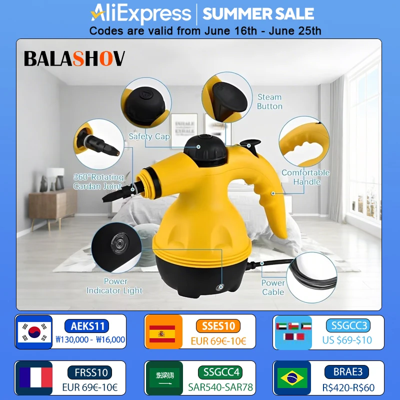 Handheld steam cleaner high pressure Cleaning machine household air conditioner Kitchen Hood cleaner Portable car steam cleaner
Handheld steam cleaner high pressure Cleaning machine household air conditioner Kitchen Hood cleaner Portable car steam cleaner