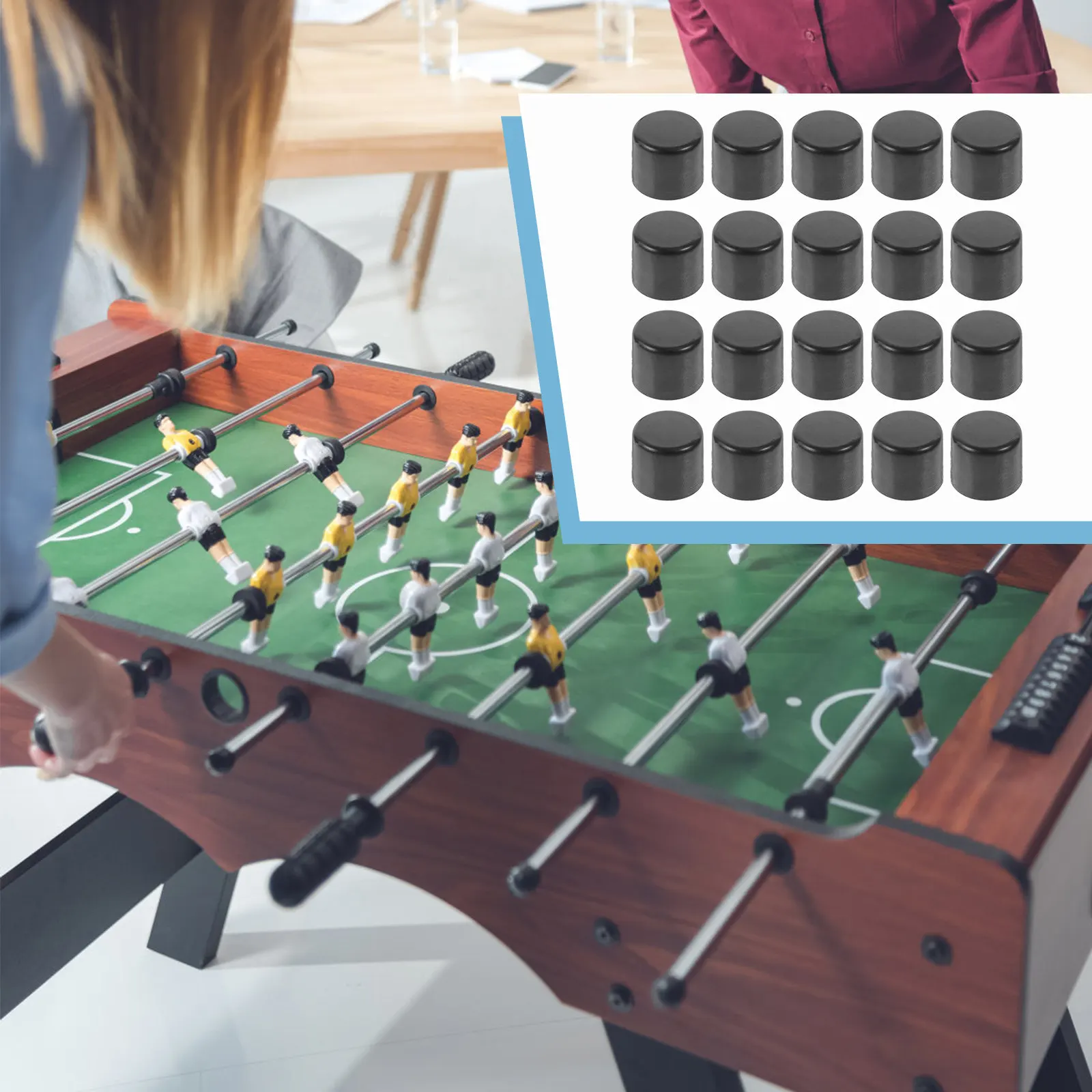 20Pcs Plastic Foosball End Caps No Tools Required Easy Install for Standard Foosball Tables Smooth Functional Rod Covers
20Pcs Plastic Foosball End Caps No Tools Required Easy Install for Standard Foosball Tables Smooth Functional Rod Covers