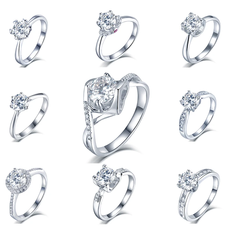High Quality Fine Jewelry Sterling Silver Engagement Rings with Halo S925 Moissanite Diamond for Women and Men 
High Quality Fine Jewelry Sterling Silver Engagement Rings with Halo S925 Moissanite Diamond for Women and Men