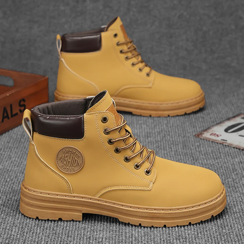 YUYIN New Summer Men Shoes Boots High Top Fashion Motorcycle Leather Shoes Outdoor Leisure Comfortable Boots Male Lace-Up Botas
YUYIN New Summer Men Shoes Boots High Top Fashion Motorcycle Leather Shoes Outdoor Leisure Comfortable Boots Male Lace-Up Botas