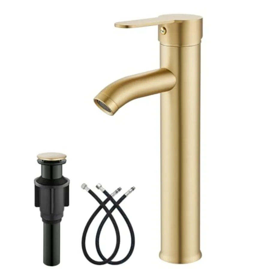 Vessel Sink Faucet Modern Bathroom Faucet 1 Hole Deck Mount Lavatory Vanity Single Handle Mixer Tap with Water Supply Hoses and
Vessel Sink Faucet Modern Bathroom Faucet 1 Hole Deck Mount Lavatory Vanity Single Handle Mixer Tap with Water Supply Hoses and