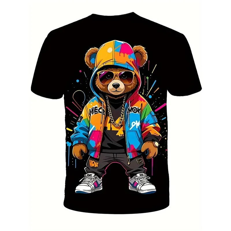 Men's Hip Hop T-Shirts Trendy Bear Graphic 3D Printed Short-Sleeved Tees Summer Daily Outdoor Street Fashionable Round Neck Tops
Men's Hip Hop T-Shirts Trendy Bear Graphic 3D Printed Short-Sleeved Tees Summer Daily Outdoor Street Fashionable Round Neck Tops