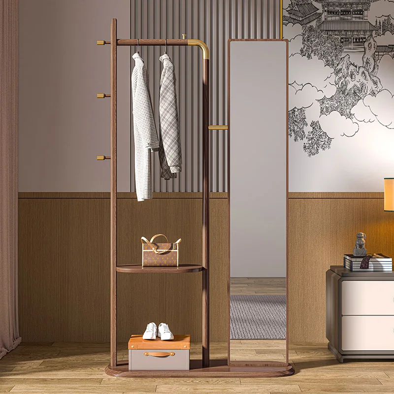 Meihenglong multi-functional floor-to-ceiling solid wood coat rack with mirror, full-length mirror integrated light luxury
Meihenglong multi-functional floor-to-ceiling solid wood coat rack with mirror, full-length mirror integrated light luxury