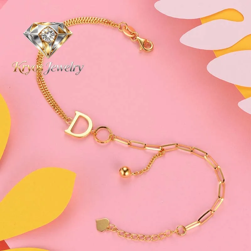 Kryos Jewelry Luxury 24K 9999 Pure Gold real gold D Women's Bracelet All-match D English Design Women's Fine Bracelet
Kryos Jewelry Luxury 24K 9999 Pure Gold real gold D Women's Bracelet All-match D English Design Women's Fine Bracelet