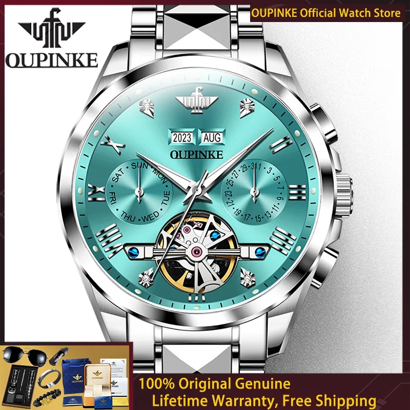 Мужские часы OUPINKE Hollow Tourbillon, роскошные автоматические механические часы, водонепроницаемые, с люминесцентным покрытием, хронограф, модель 3186
Мужские часы OUPINKE Hollow Tourbillon, роскошные автоматические механические часы, водонепроницаемые, с люминесцентным покрытием, хронограф, модель 3186