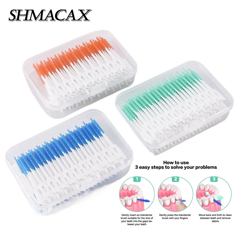 Interdental Silicone Brushes 100/160 Units Dental Toothpicks Brush Between Teeth With Thread Oral Cleaning Tools
Interdental Silicone Brushes 100/160 Units Dental Toothpicks Brush Between Teeth With Thread Oral Cleaning Tools