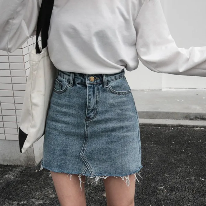 Women's Frayed Hem Denim Mini Skirt Asymmetric Design and High Waist Stylish Casual Bottoms
Women's Frayed Hem Denim Mini Skirt Asymmetric Design and High Waist Stylish Casual Bottoms